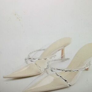 ZARA RHINESTONE HEELED VINYL‎ MULES